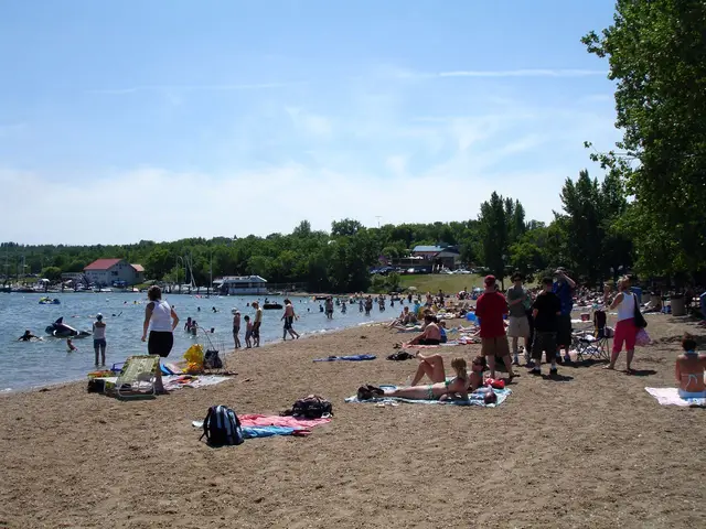 Crowded beach on a summer day